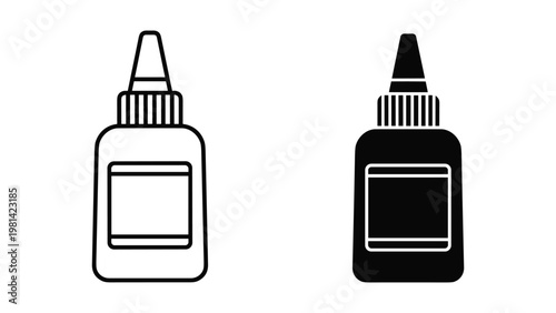 Glue Bottle Icon Vector Industrial Adhesive Concept