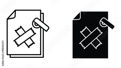 Paper Tape Seal Document Icon