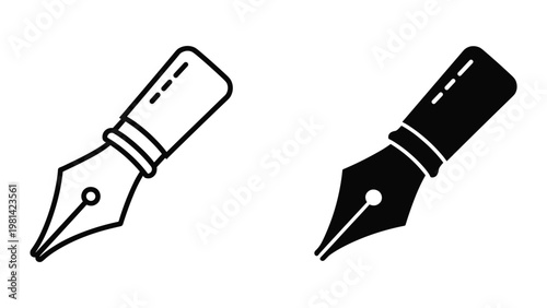Fountain Pen Icons Writing Creativity Symbol