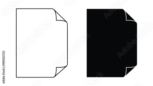 Paper Page Corner Fold Isolated Vector Template