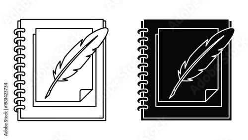 Quill Pen Notebook Writing Illustration Commercial