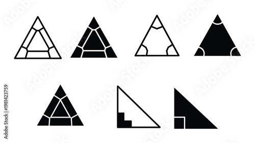 Triangle Geometric Shapes Mathematical Concepts Vector Icons