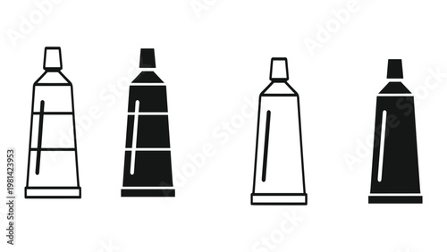 Tube Collection Icons Set Vector