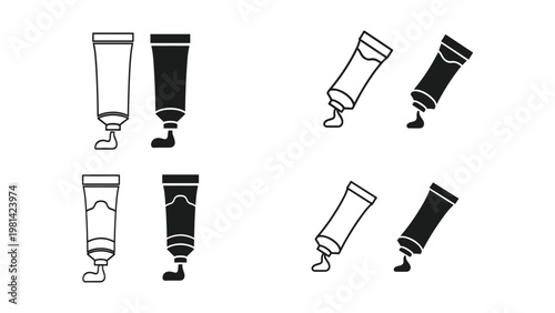 Paint Tube Icons Creative Supplies Art Supplies