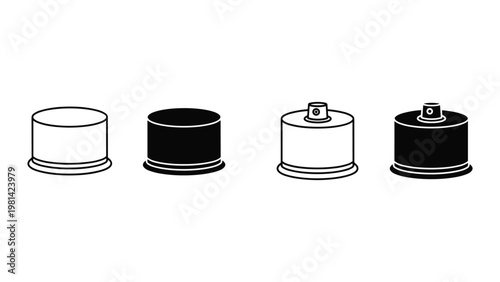 Spray Can Icons Set Paint Aerosol Collection