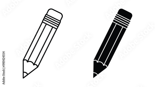 Pencil Icon Outline Silhouette Concept