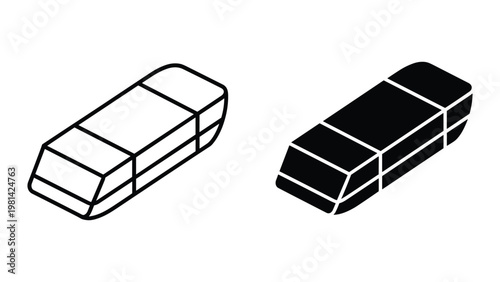 Eraser Icon Set Correction Tool Commercial