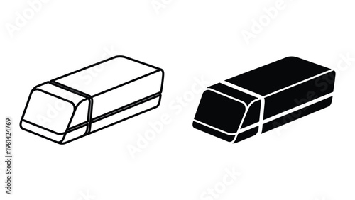 Eraser Outline Solid Icon Tool Concept