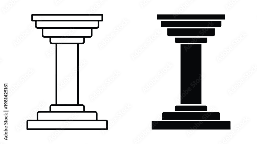 Naklejka premium Column Structure Icon Support Pillar Vector