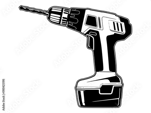“Industrial tool icon pack featuring handheld electric devices, high-contrast black silhouettes, consistent design.”