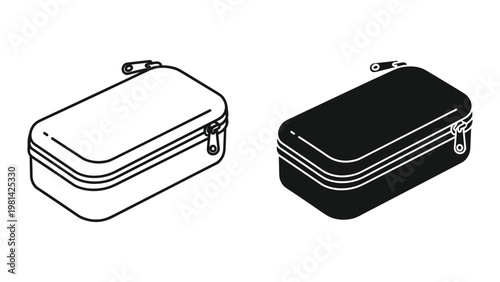 Pencil Case Zippered Rectangular Container Commercial Design