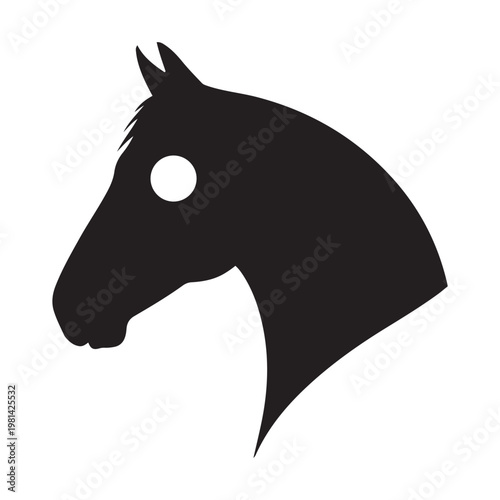 Stylized horse head silhouette with equestrian silhouette minimalist animalistic domesticated creature animalia wildlife livestock