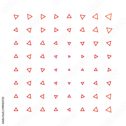 Vector Field Grid of Triangles - Abstract Red Triangle Grid Art