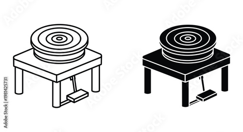 Pottery Wheel Craft Tool Isometric Commercial