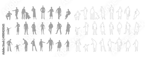 Simplified people models for architecture, landscaping, and urban planning projects.