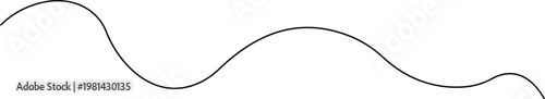 Black wavy line on a white background, abstract curve