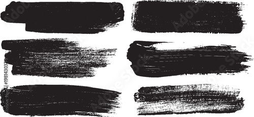 Set of grunge brush strokes set of grunge brush strokes  black paint, ink brush strokes, brushes, lines, grungy. Dirty artistic design elements, boxes, frames. Vector illustration
