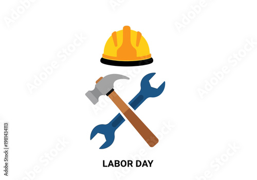 Labor Day Construction Tools Icons Set.