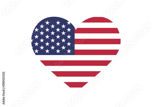 American flag heart symbol patriotism.