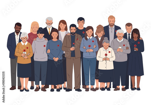 Diverse group of people standing together.