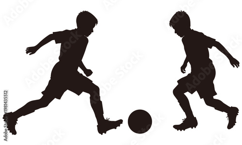 シルエット【サッカー少年】