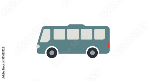 Blue Passenger Bus Vector Illustration, Flat Style Graphic for Public Transportation and Urban Transit Concepts