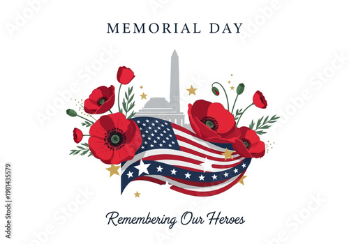 American Flag Patriotic Memorial Day.