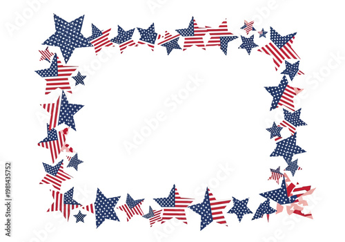 American Flag Stars Patriotic Border Decoration.