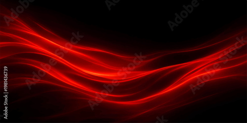 Abstract red background featuring soft flowing silk waves and a smooth satin texture with liquid motion light design for a velvet fabric backdrop wallpaper