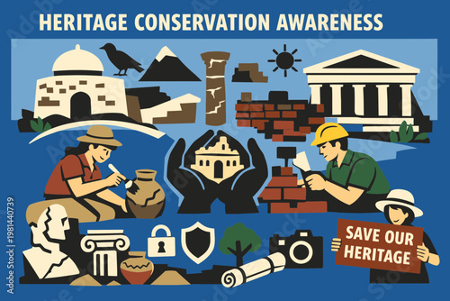 Heritage Conservation Awareness Vector