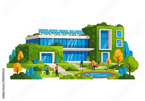 Sustainable modern eco friendly house.