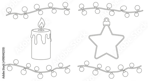 Christmas Star Ornament and Candle.