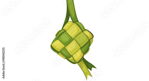 Ketupat woven rice food.