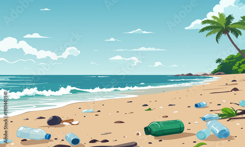 ビーチに捨てられたゴミ