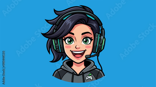 Young Woman Wearing Headphones Smiling.