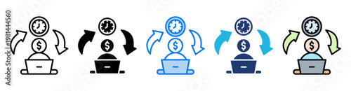 Freelance icon set multiple style collection