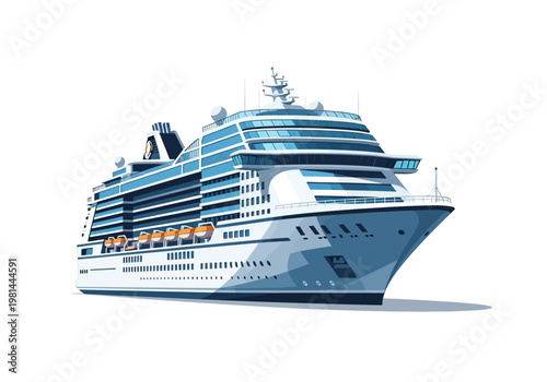 Large Luxury Cruise Ship with Multiple Decks.