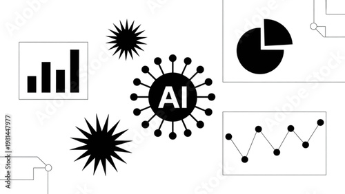 Abstract visual representation of artificial intelligence and data analytics concepts Vector