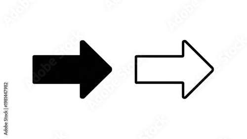 Two contrasting directional arrows pointing to the right Vector