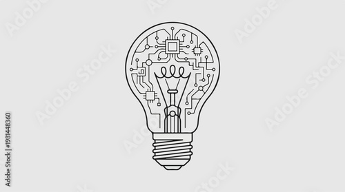 Light Bulb With Circuit Board.