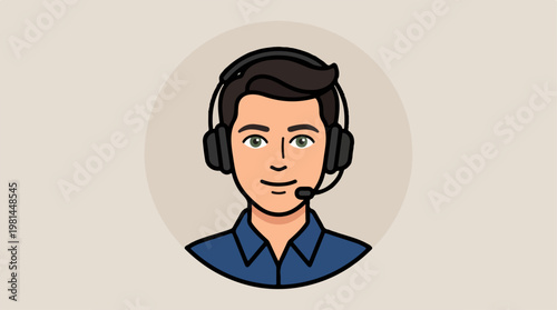 Man wearing headset and microphone.