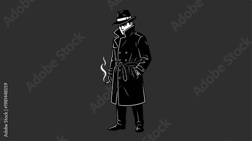 Man Wearing Protective Face Mask.