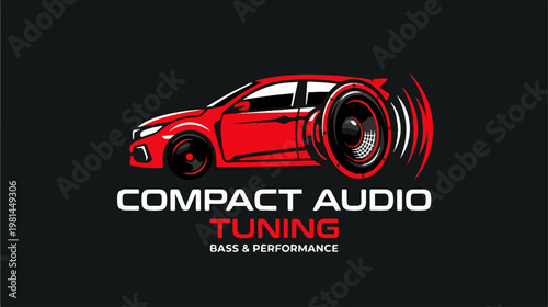 Red Car With Big Speaker.