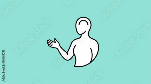 Simple Line Drawing Human Figure.