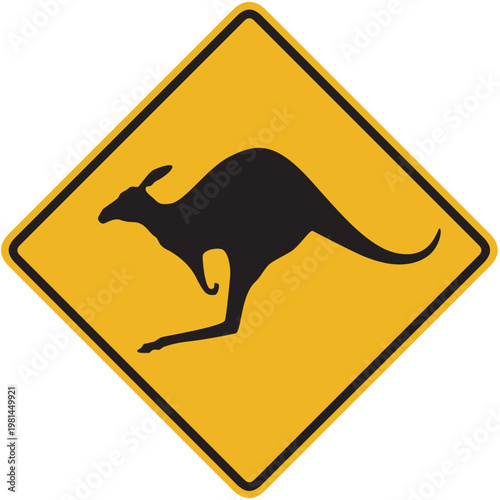 Photography Yellow Diamond Warning Sign, Wild Animals, Livestock Crossing, transportation di