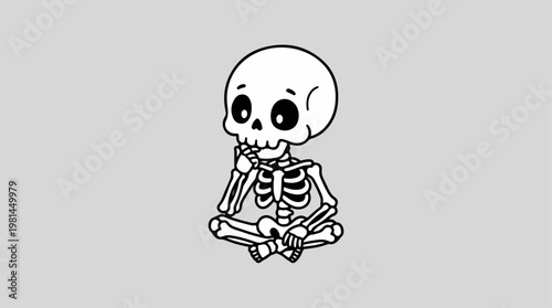 Skeleton Sitting Cross Legged.