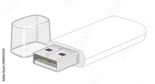 USB Flash Drive with Protective Cap.