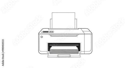 Printer with open paper tray front.