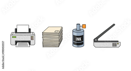 Inkjet printer with ink cartridge.