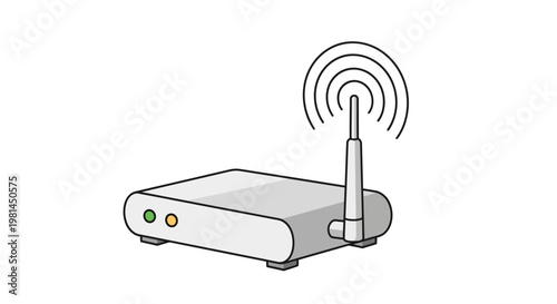 Wireless Router with Antenna Signal.
